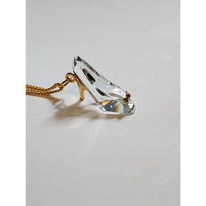 Swarovski Crystal Glass Slipper Gold Tone Necklace